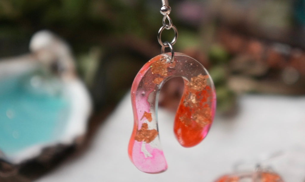 Disco Coral Funk Kind of Groove - Stud Earrings