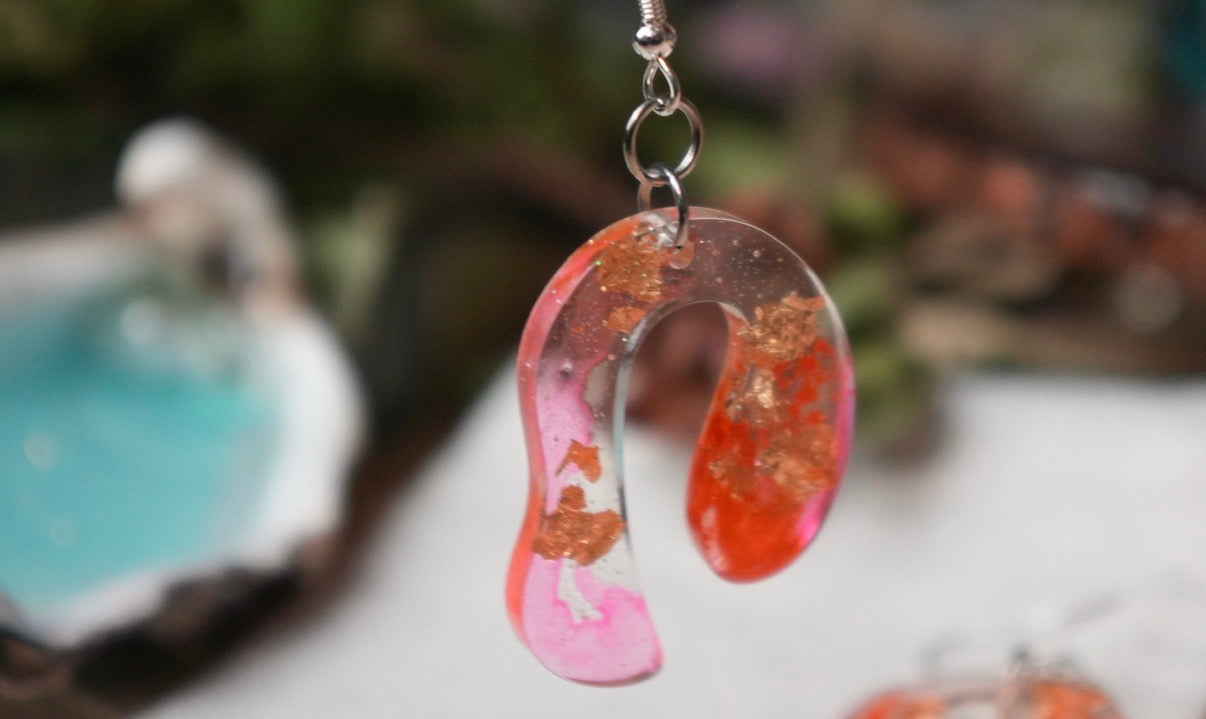 Disco Coral Funk Kind of Groove - Stud Earrings
