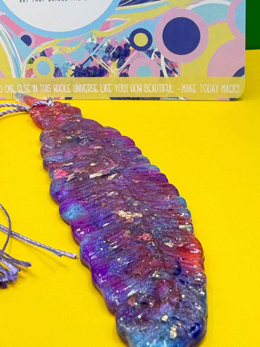 Handmade Feathered Bookmark ✨