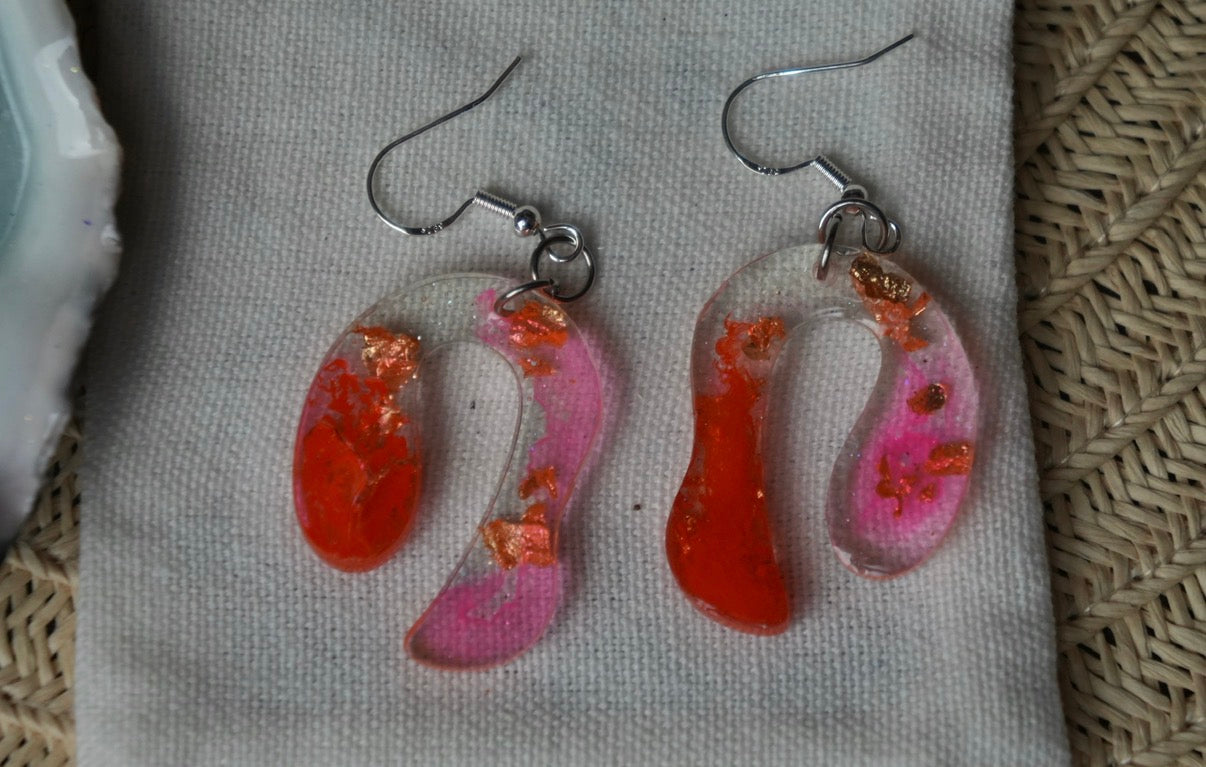 Disco Coral Funk Kind of Groove - Stud Earrings