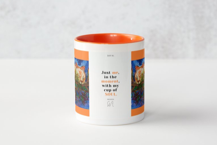 Just Me, in the Moment - Cat Art Mug