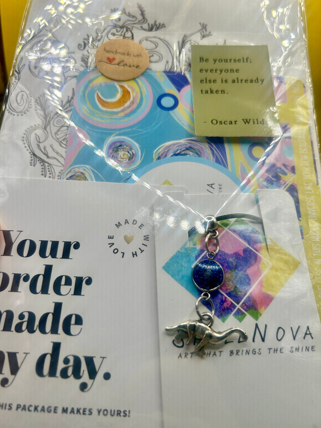 Starry Dino Necklace - Ready-to-Go Charm Necklaces – Little Packages of Magic.