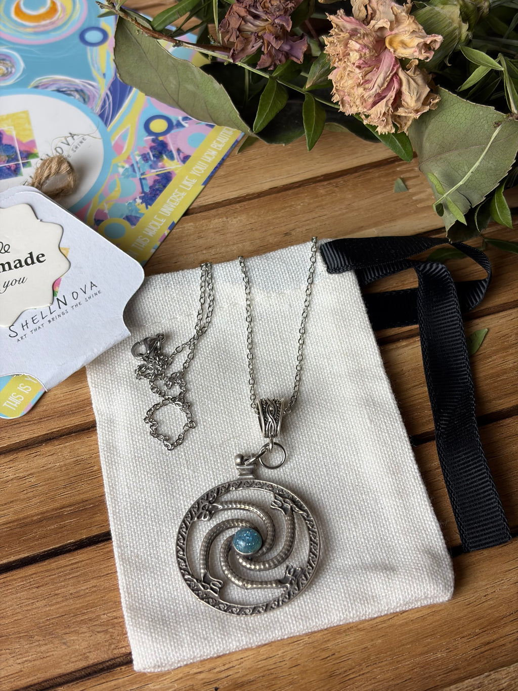 Celtic Mystic Spiral Necklace - Encircling the Heart of Time LIMITED