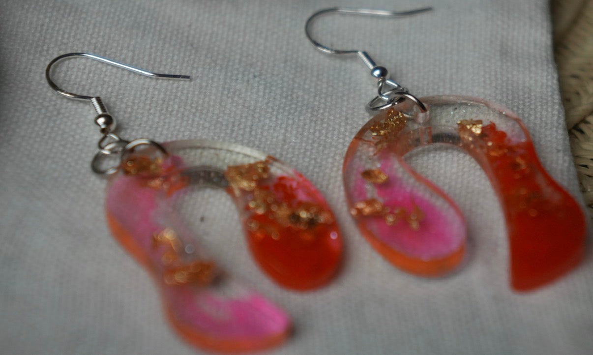 Disco Coral Funk Kind of Groove - Stud Earrings
