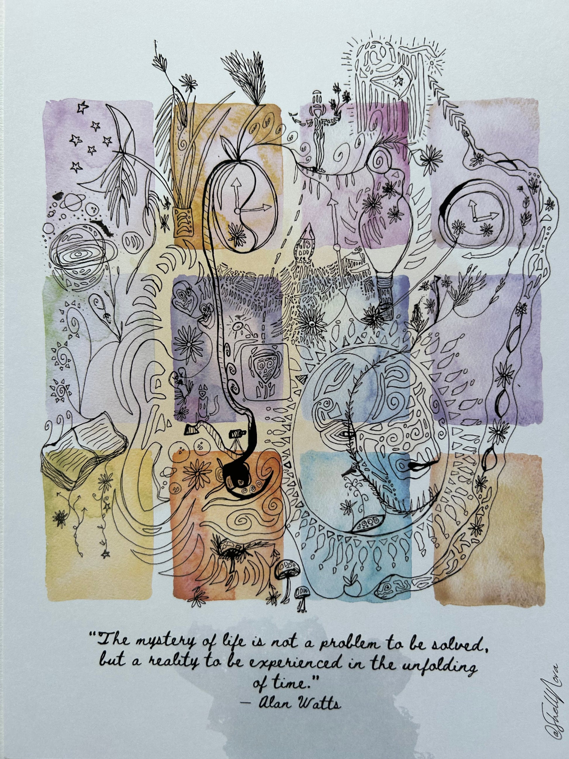 Mystery of Life – Alan Watts Quote - A4 Print