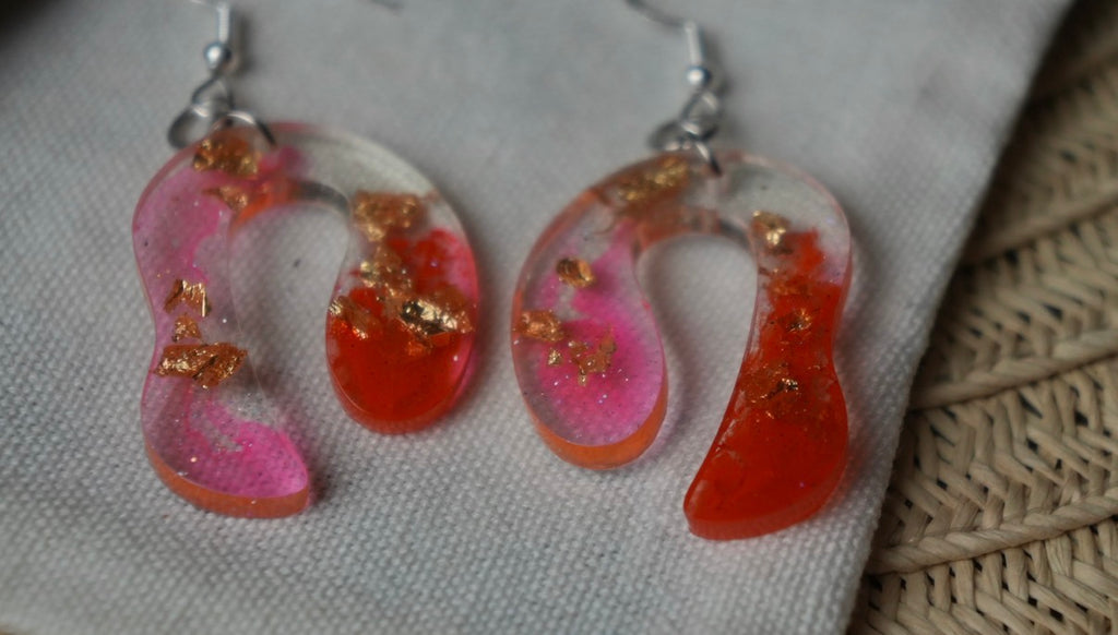 Disco Coral Funk Kind of Groove - Stud Earrings