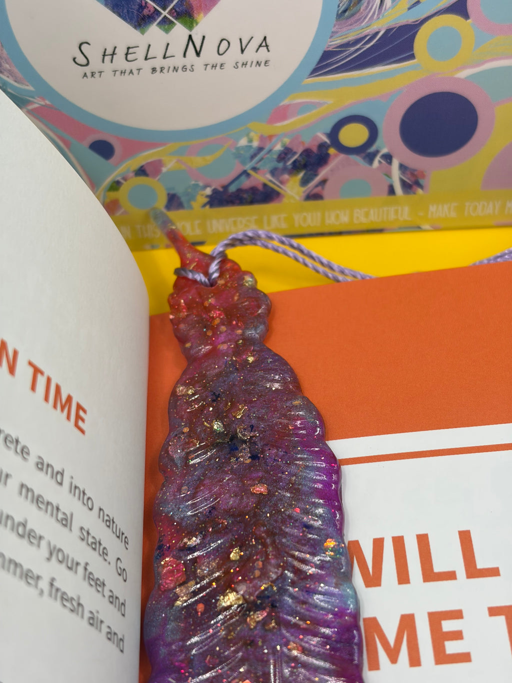Handmade Feathered Bookmark ✨