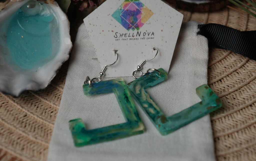 Square Groove - Fish Hook Earrings
