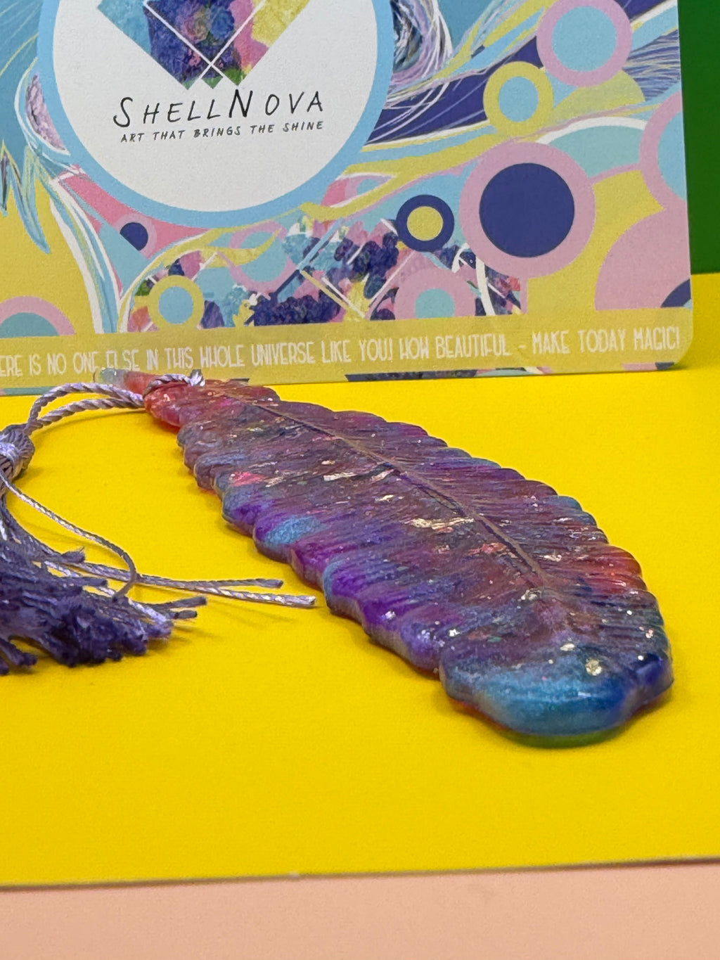 Handmade Feathered Bookmark ✨