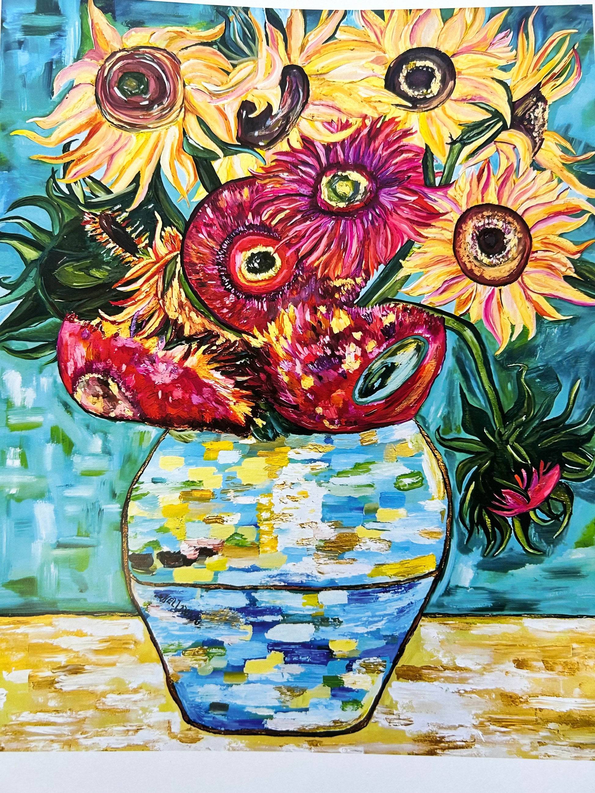 Sunflowers – Stages of Life Inspired by Van Gogh - A3 Print