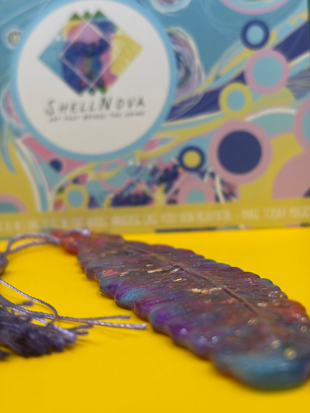 Handmade Feathered Bookmark ✨