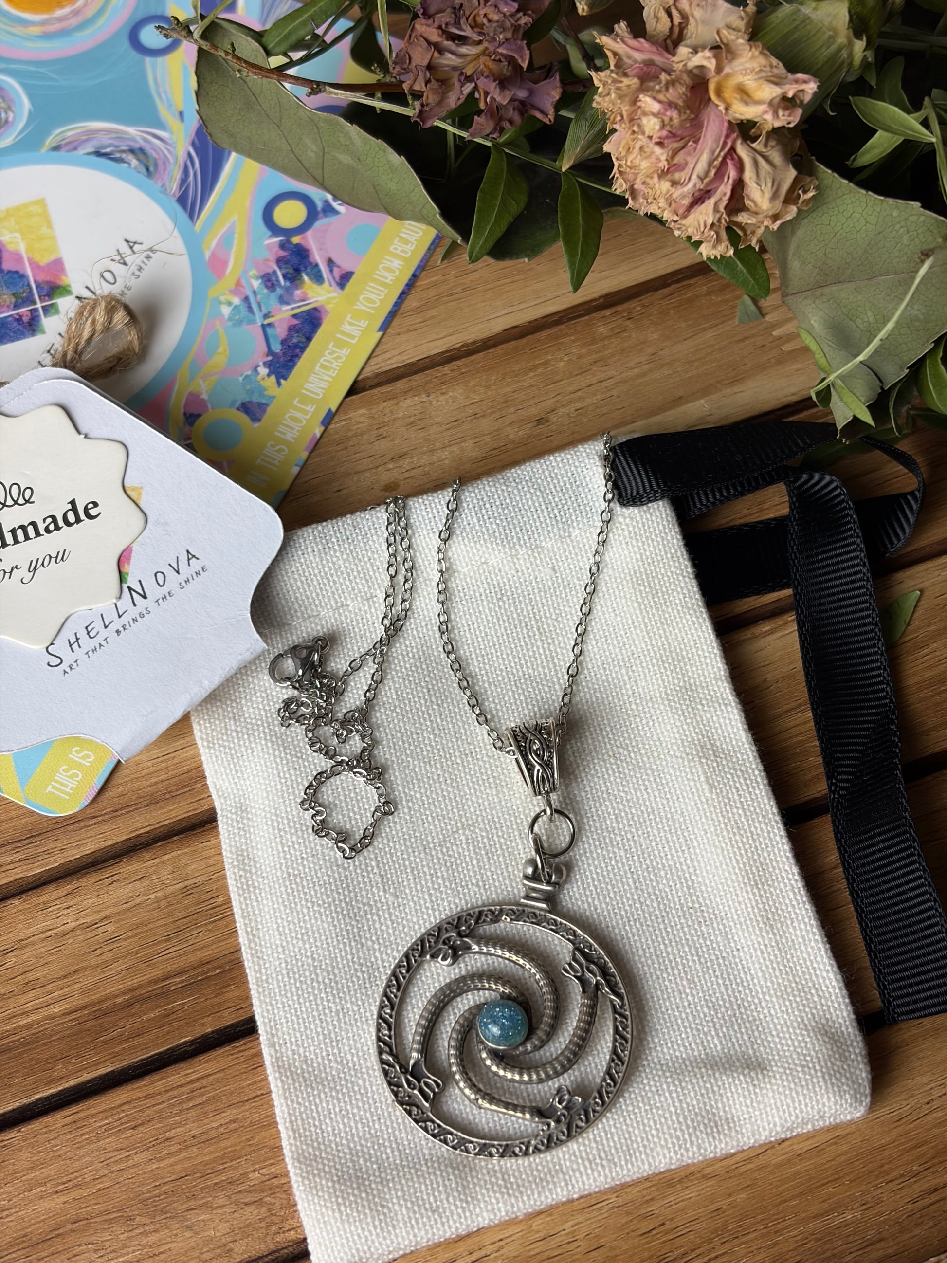 Celtic Mystic Spiral Necklace - Encircling the Heart of Time LIMITED