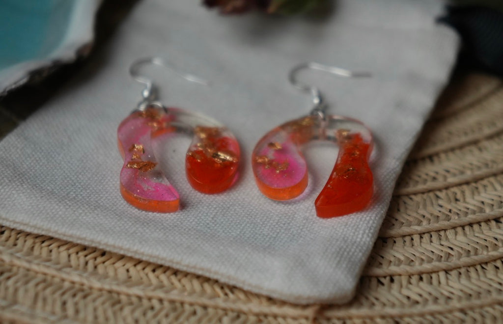 Disco Coral Funk Kind of Groove - Stud Earrings