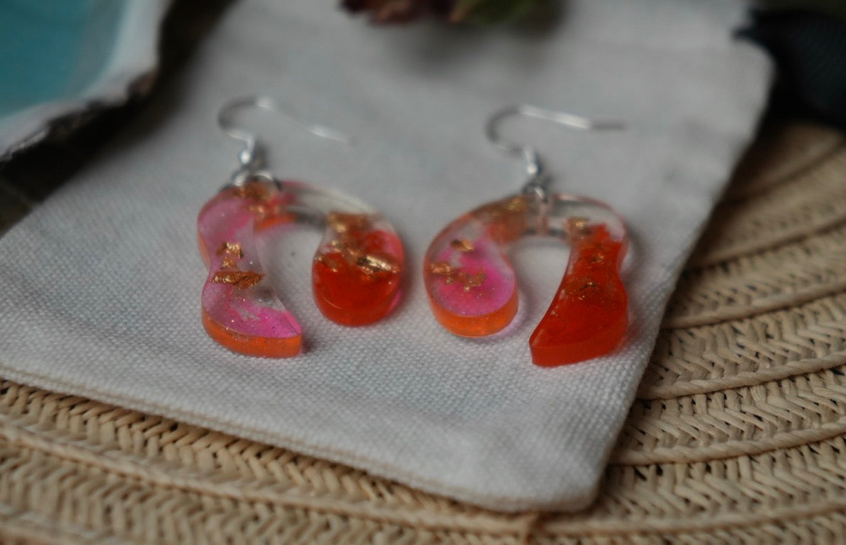 Disco Coral Funk Kind of Groove - Stud Earrings