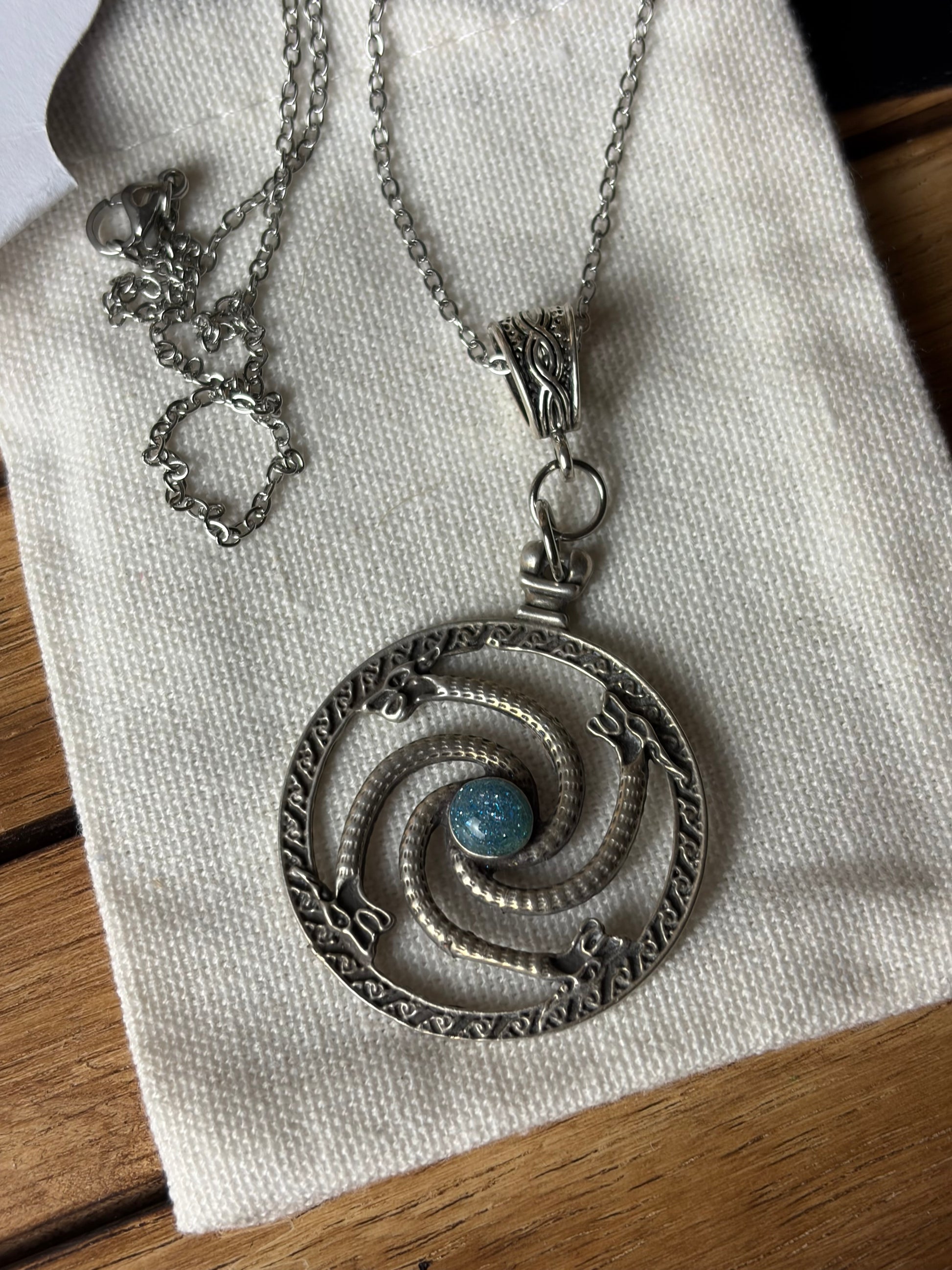 Celtic Mystic Spiral Necklace - Encircling the Heart of Time LIMITED
