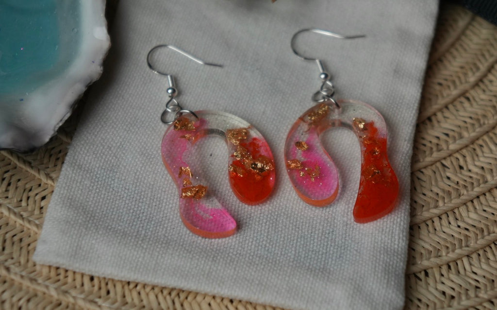 Disco Coral Funk Kind of Groove - Stud Earrings