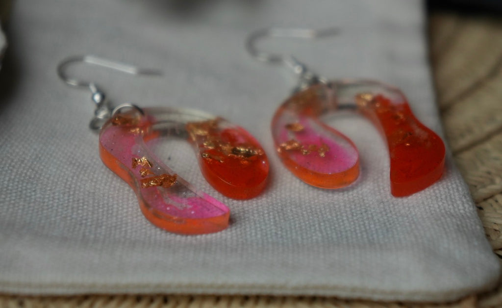 Disco Coral Funk Kind of Groove - Stud Earrings