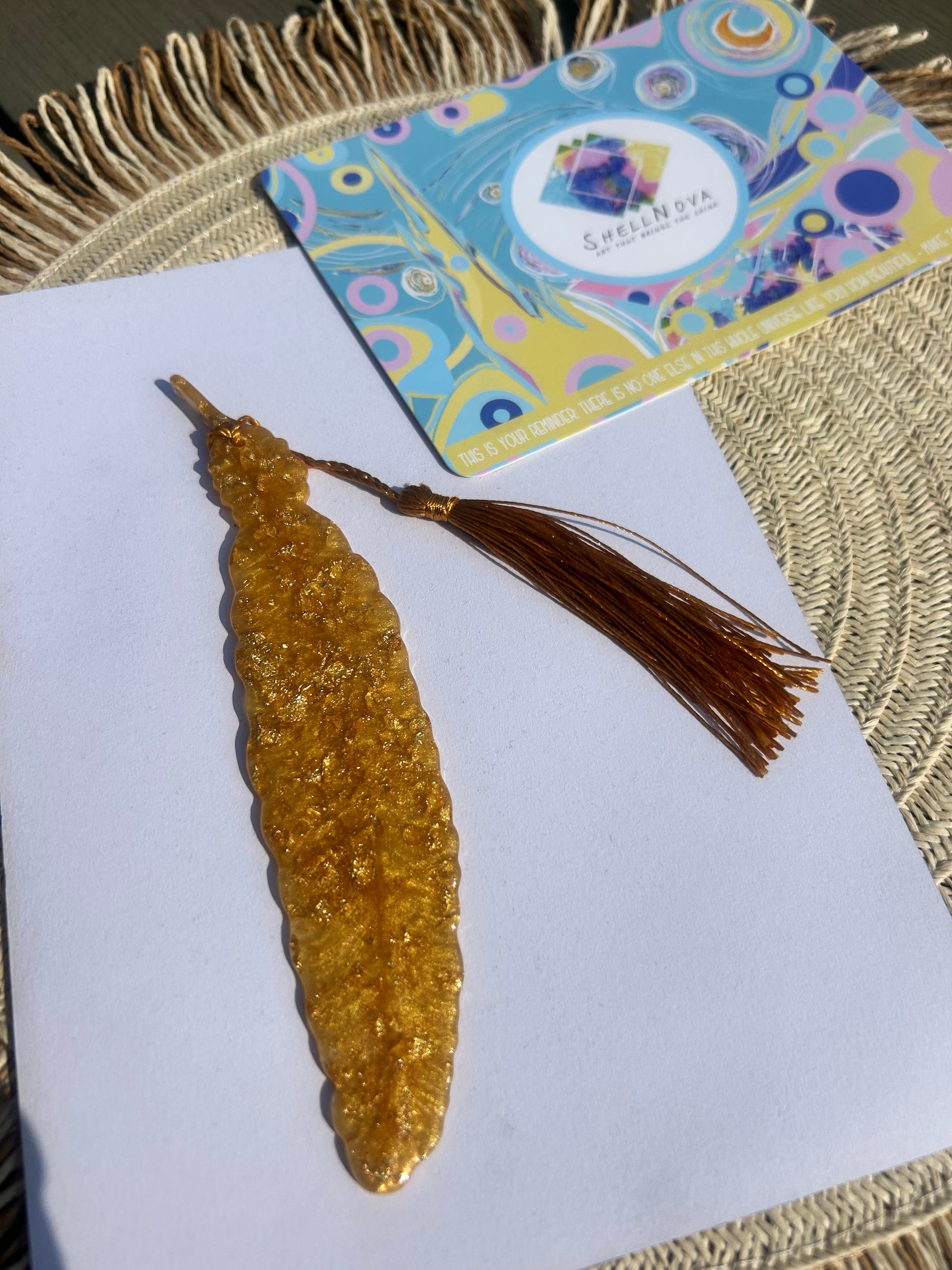 Golden Feathered bookmark