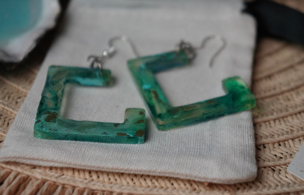 Square Groove - Fish Hook Earrings