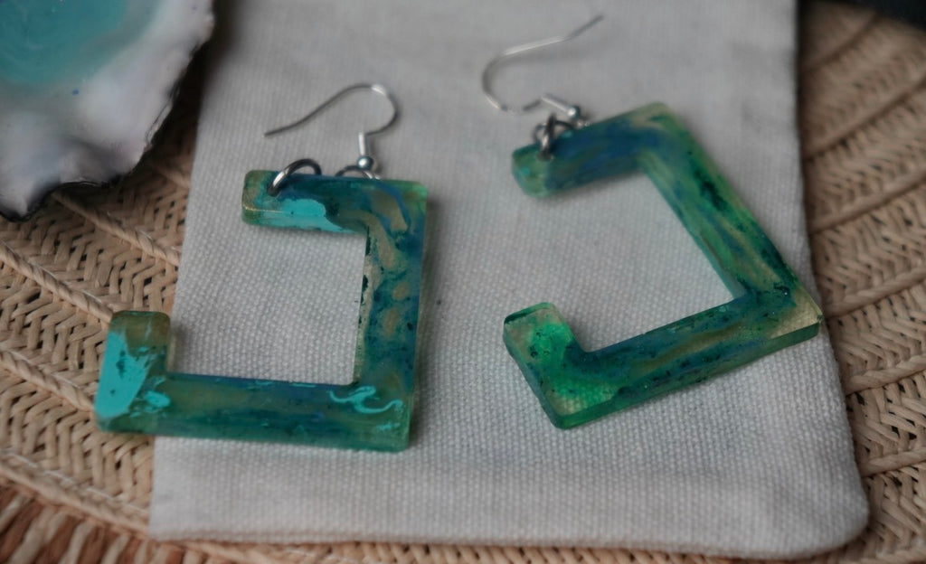 Square Groove - Fish Hook Earrings