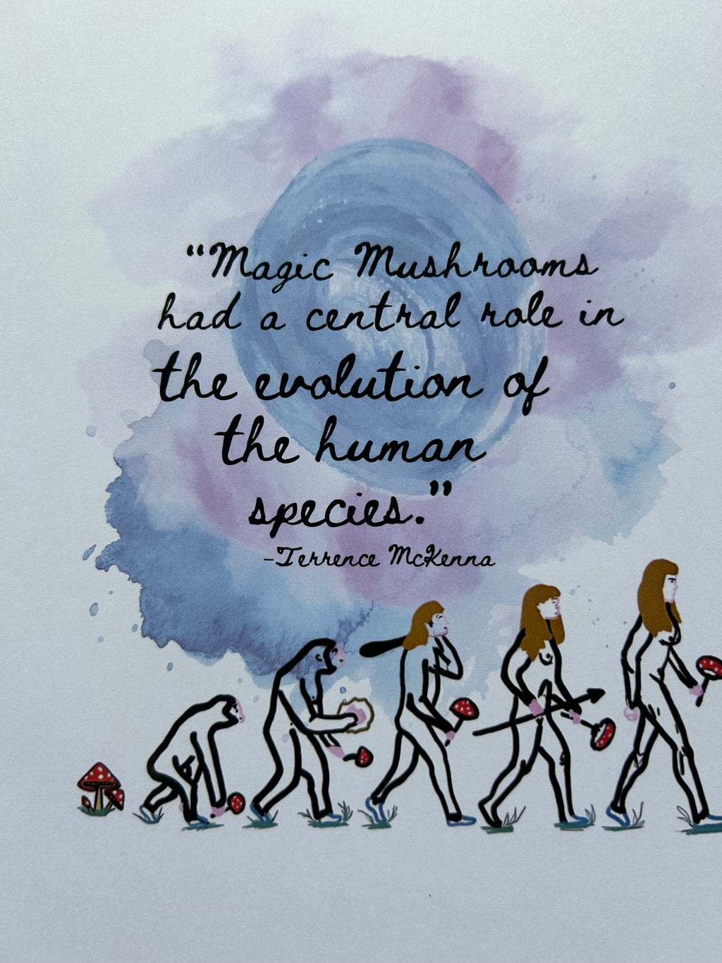 Evolution of the Human Species - Terrence McKenna Quote - A4 Print