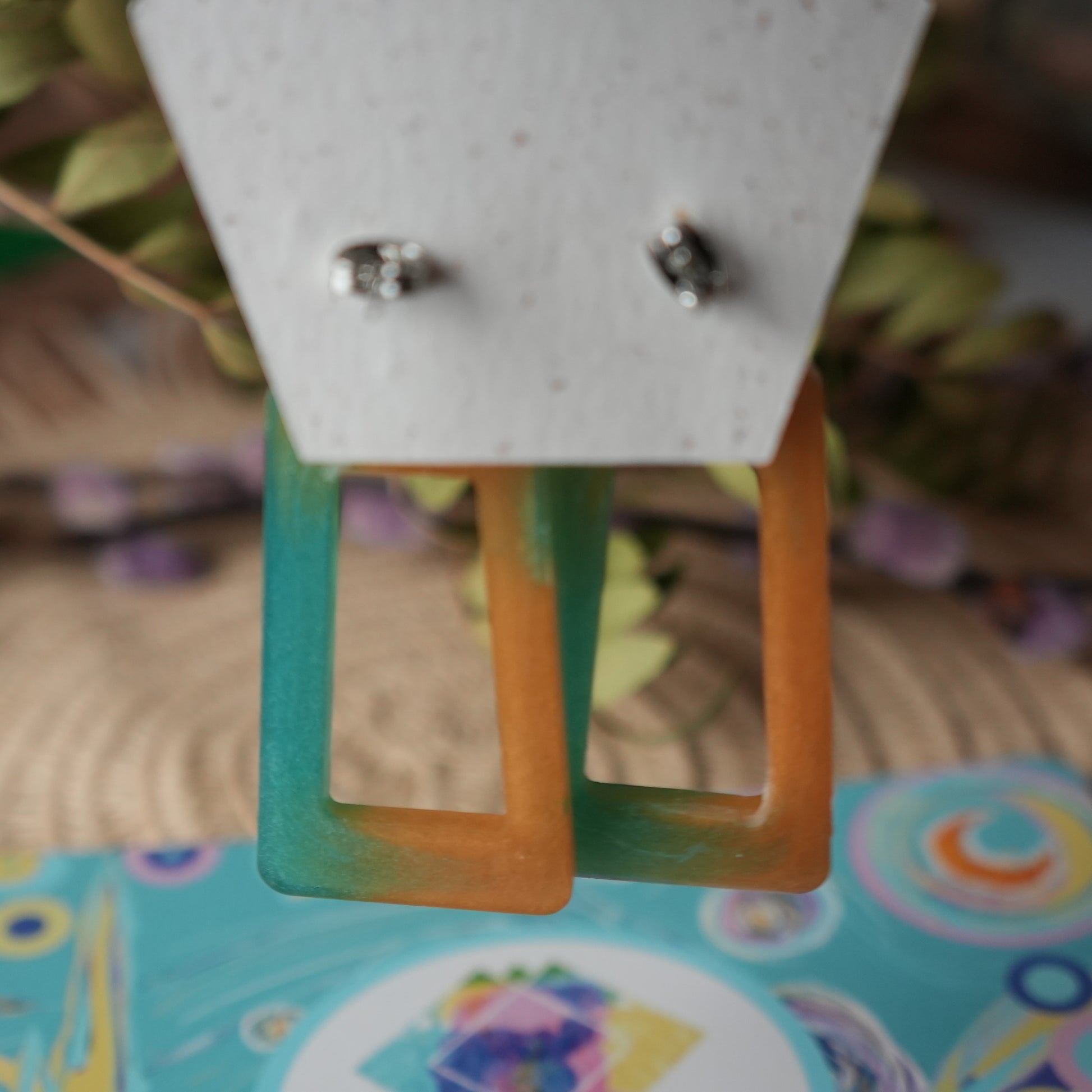 Tropical Dazzle - Rectangle Stud Earrings