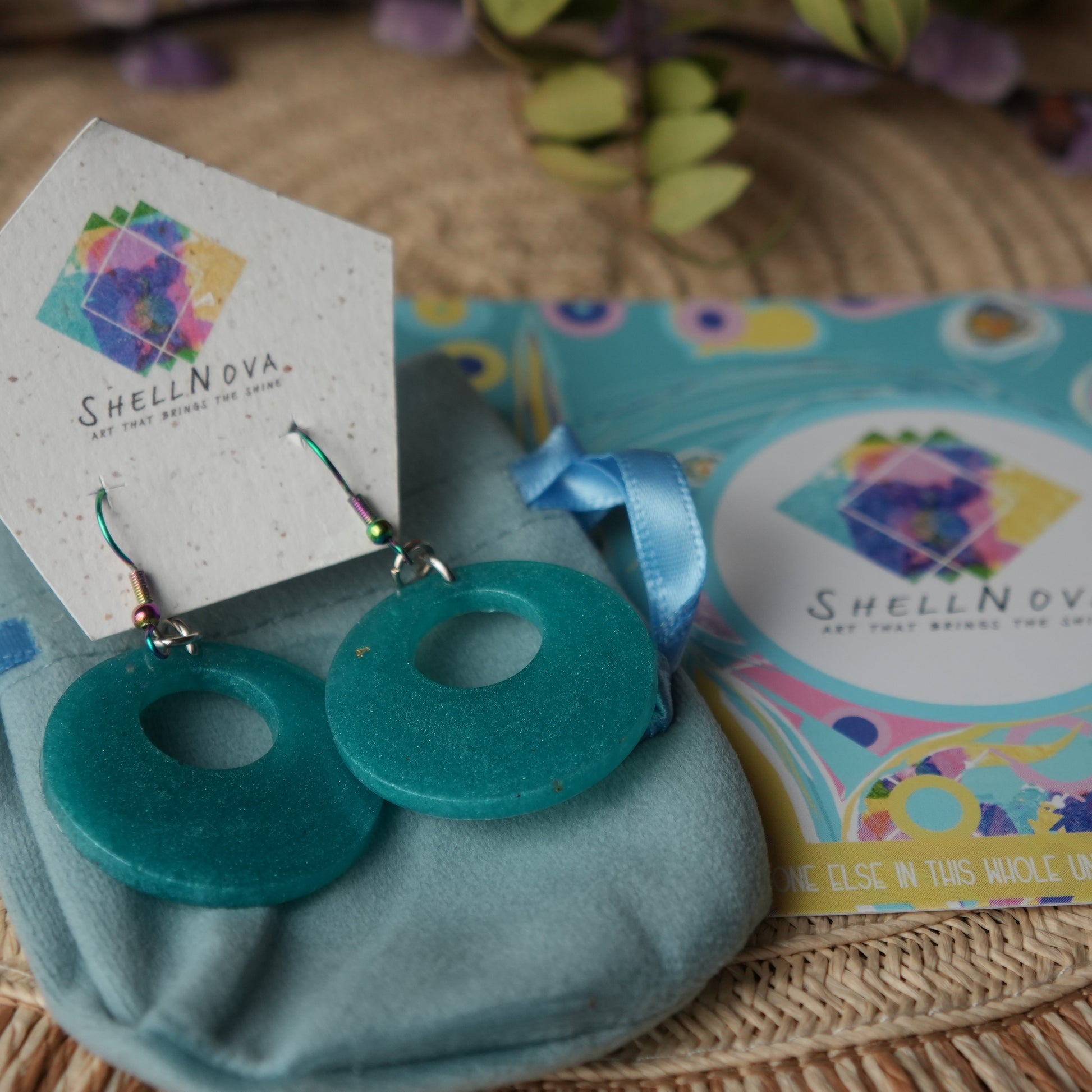 Round Resin Earrings - Rainbow Earring Hooks