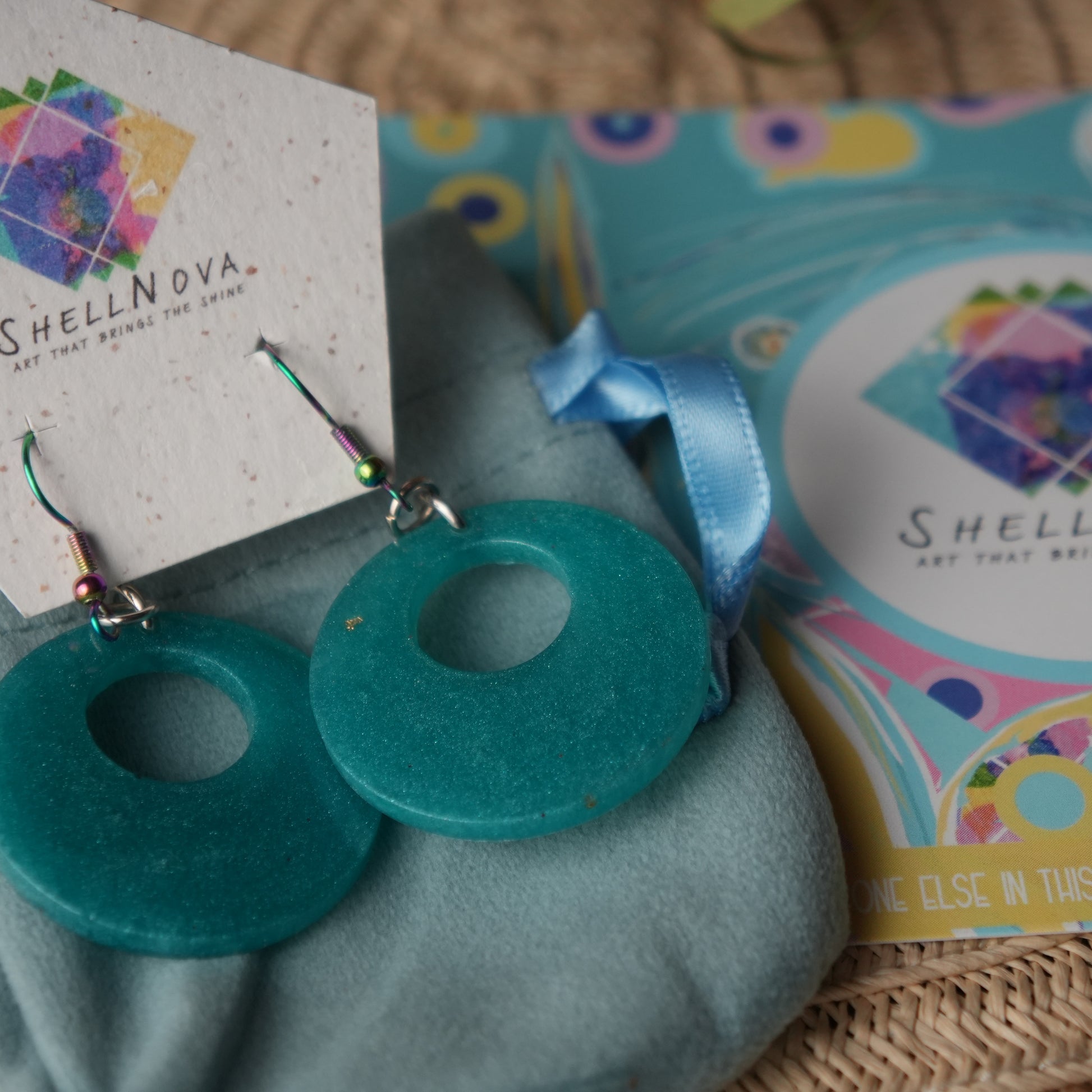 Round Resin Earrings - Rainbow Earring Hooks