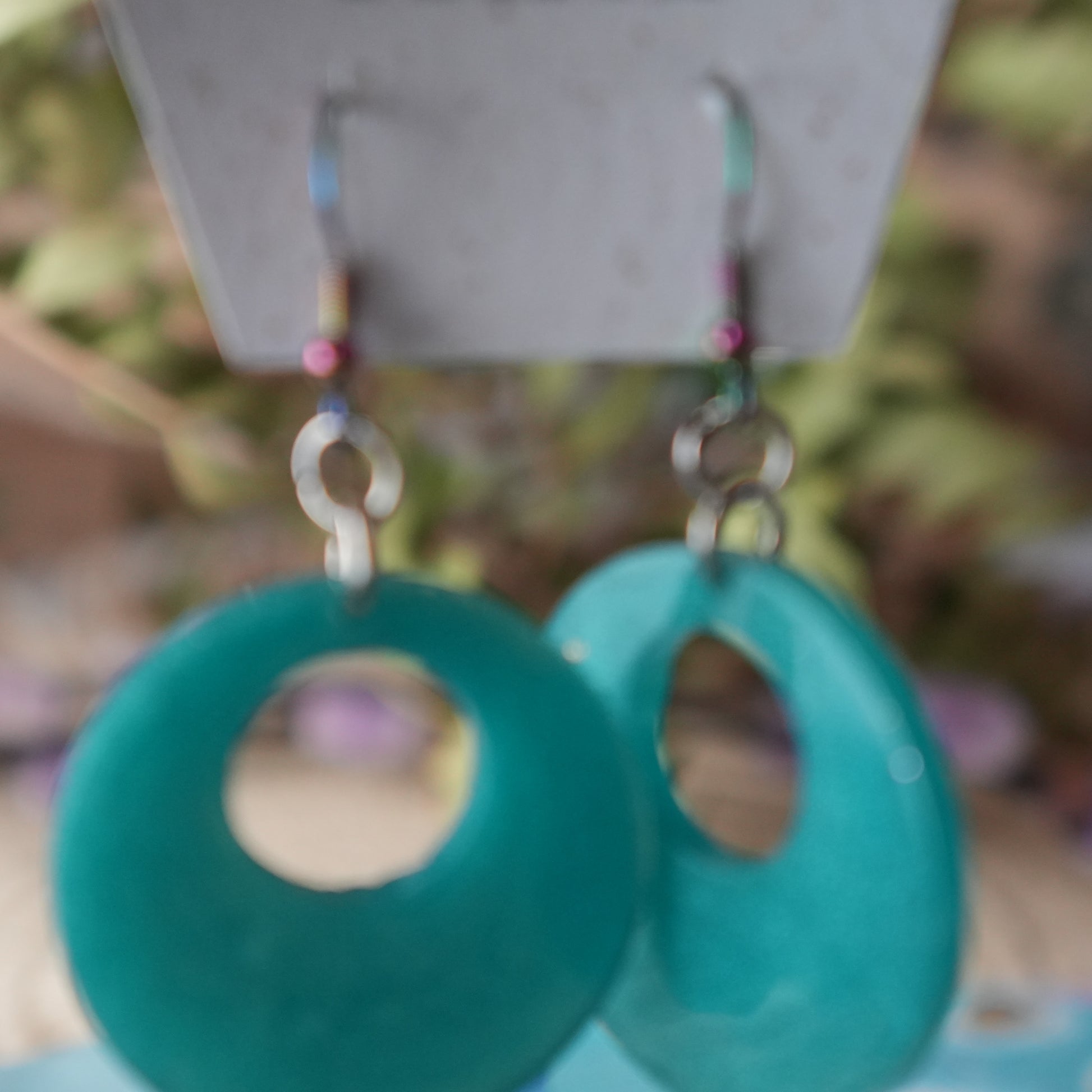 Round Resin Earrings - Rainbow Earring Hooks
