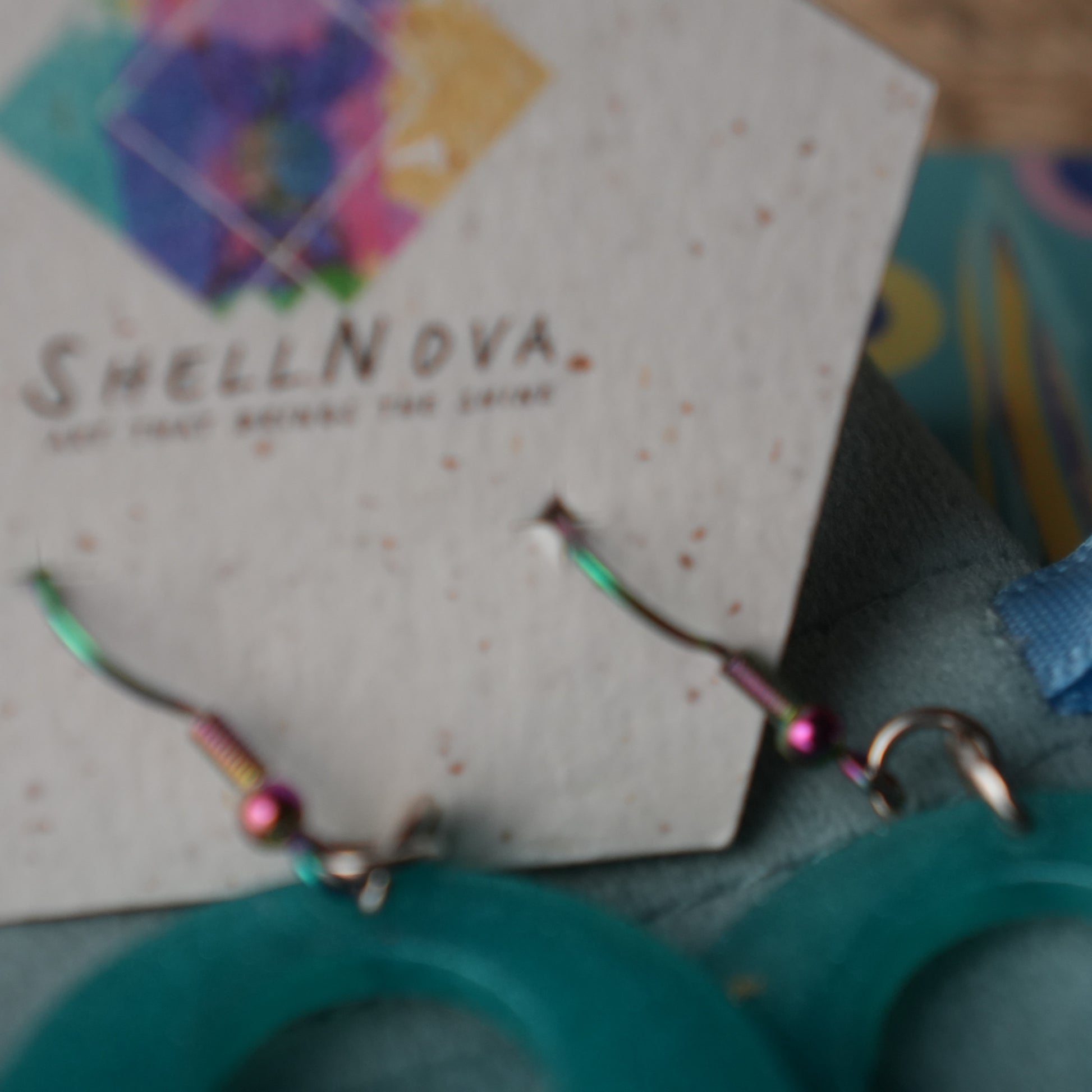 Round Resin Earrings - Rainbow Earring Hooks