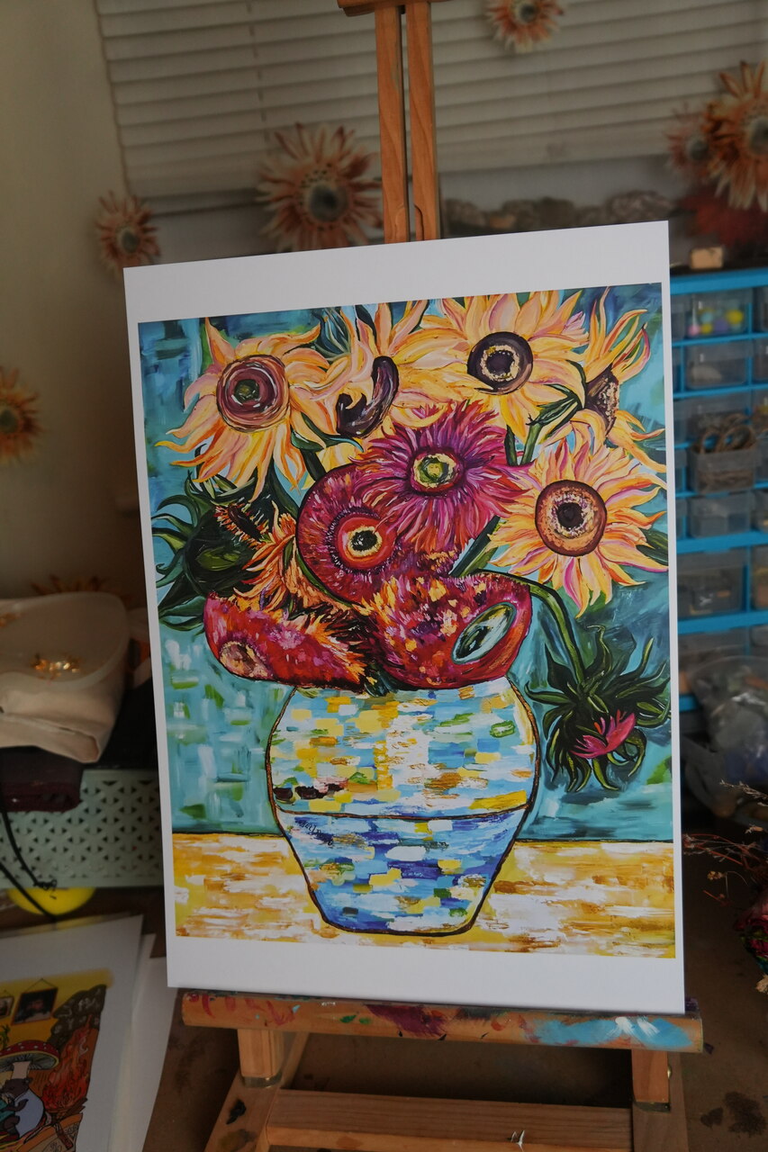 Sunflowers – Stages of Life Inspired by Van Gogh - A3 Print