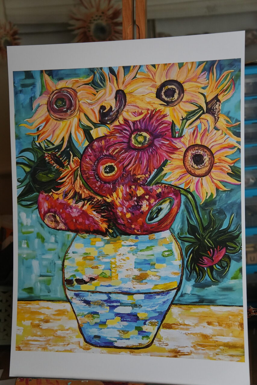 Sunflowers – Stages of Life Inspired by Van Gogh - A3 Print