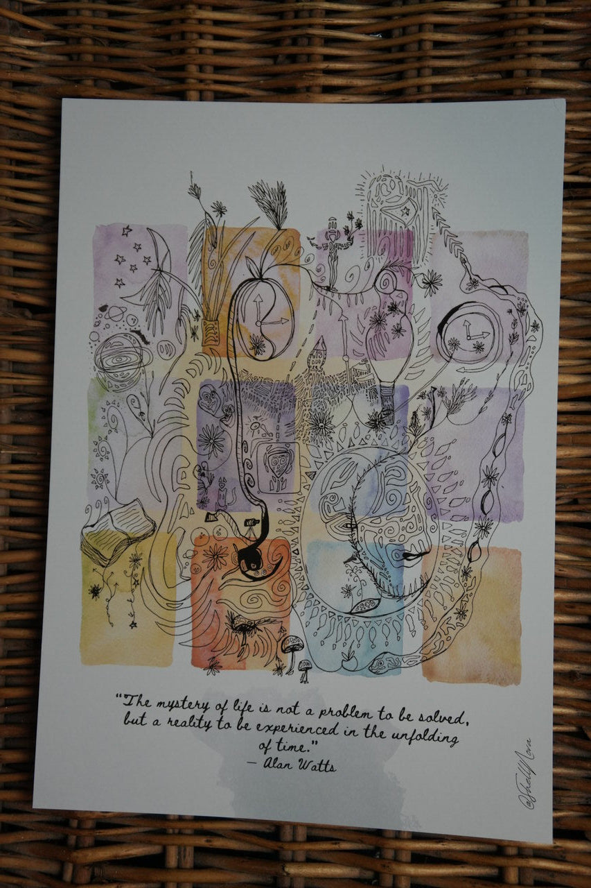 Mystery of Life – Alan Watts Quote - A4 Print
