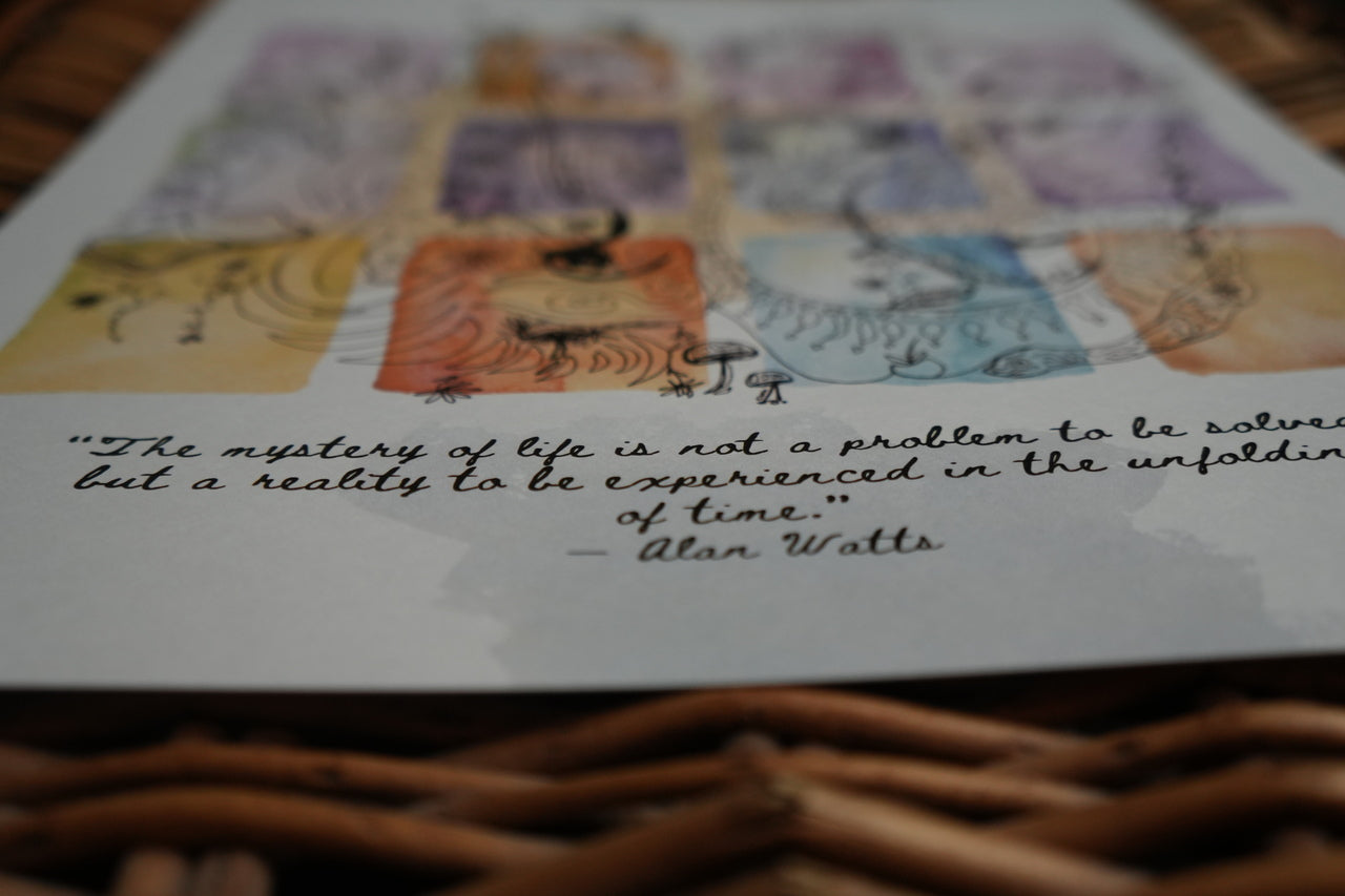 Mystery of Life – Alan Watts Quote - A4 Print