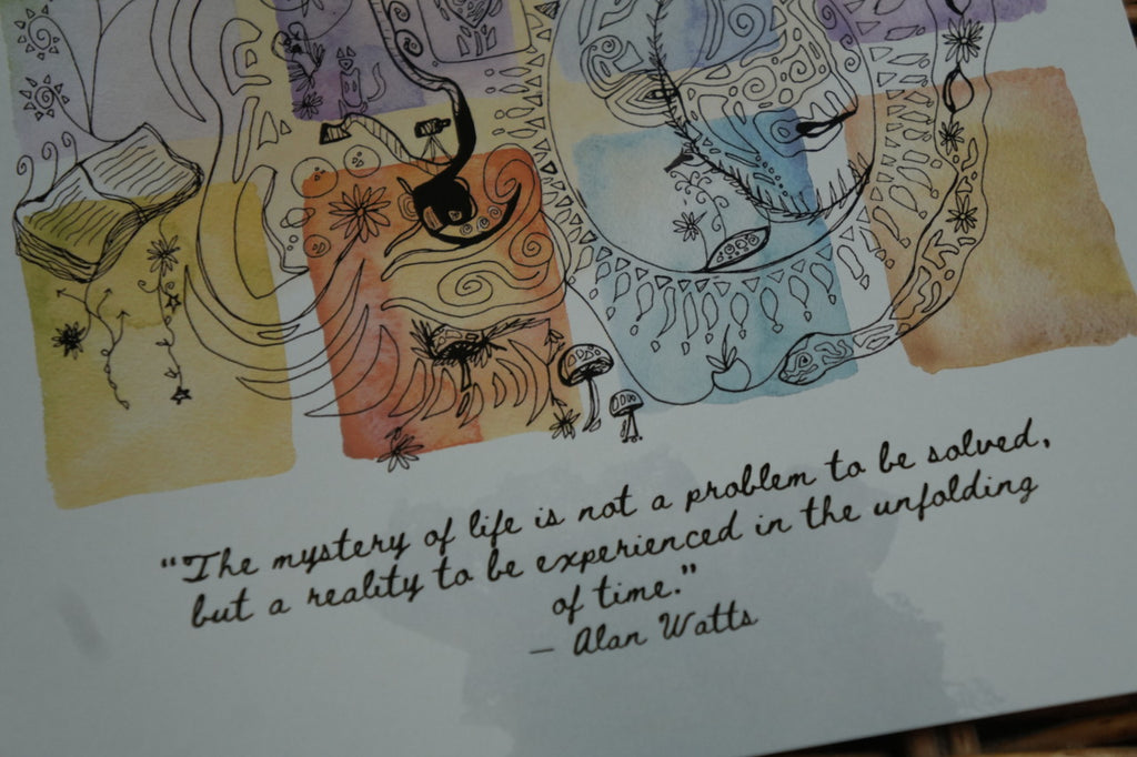 Mystery of Life – Alan Watts Quote - A4 Print