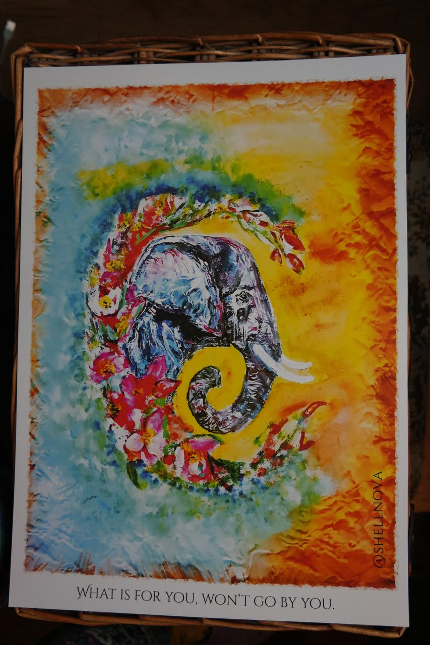 Elephant – “What’s for you won’t go by you” -A3 Print