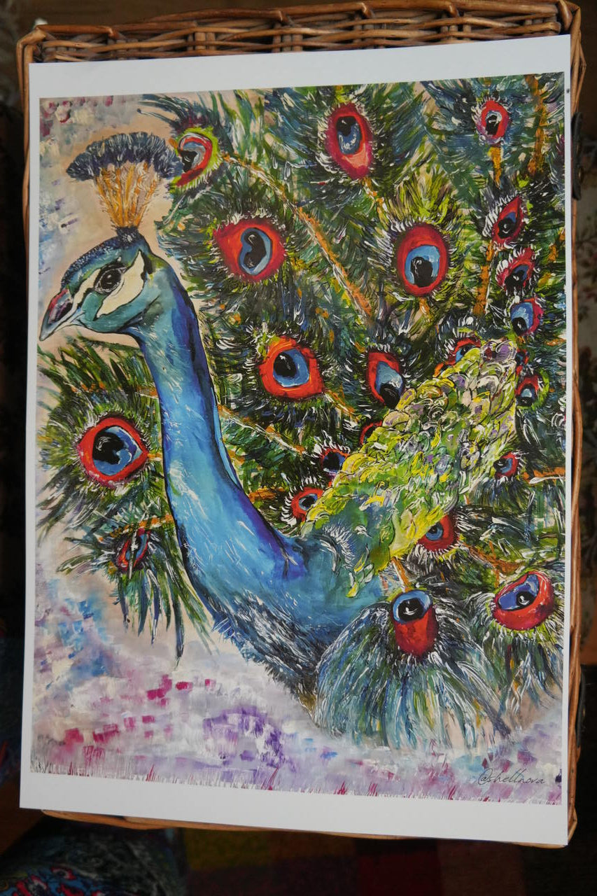 Peacock - Beauty in Being Seen - A3 Print