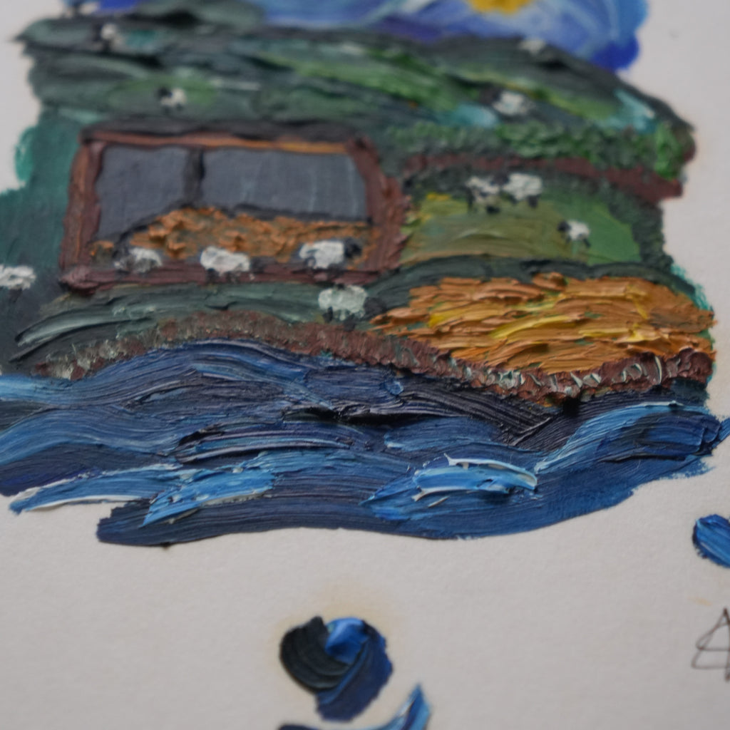 Find Peace Wherever you are. It is Always There. - Original Painting - A4 Mounted