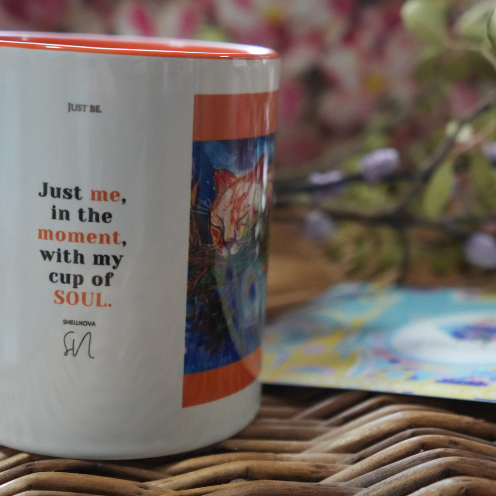 Just Me, in the Moment - Cat Art Mug