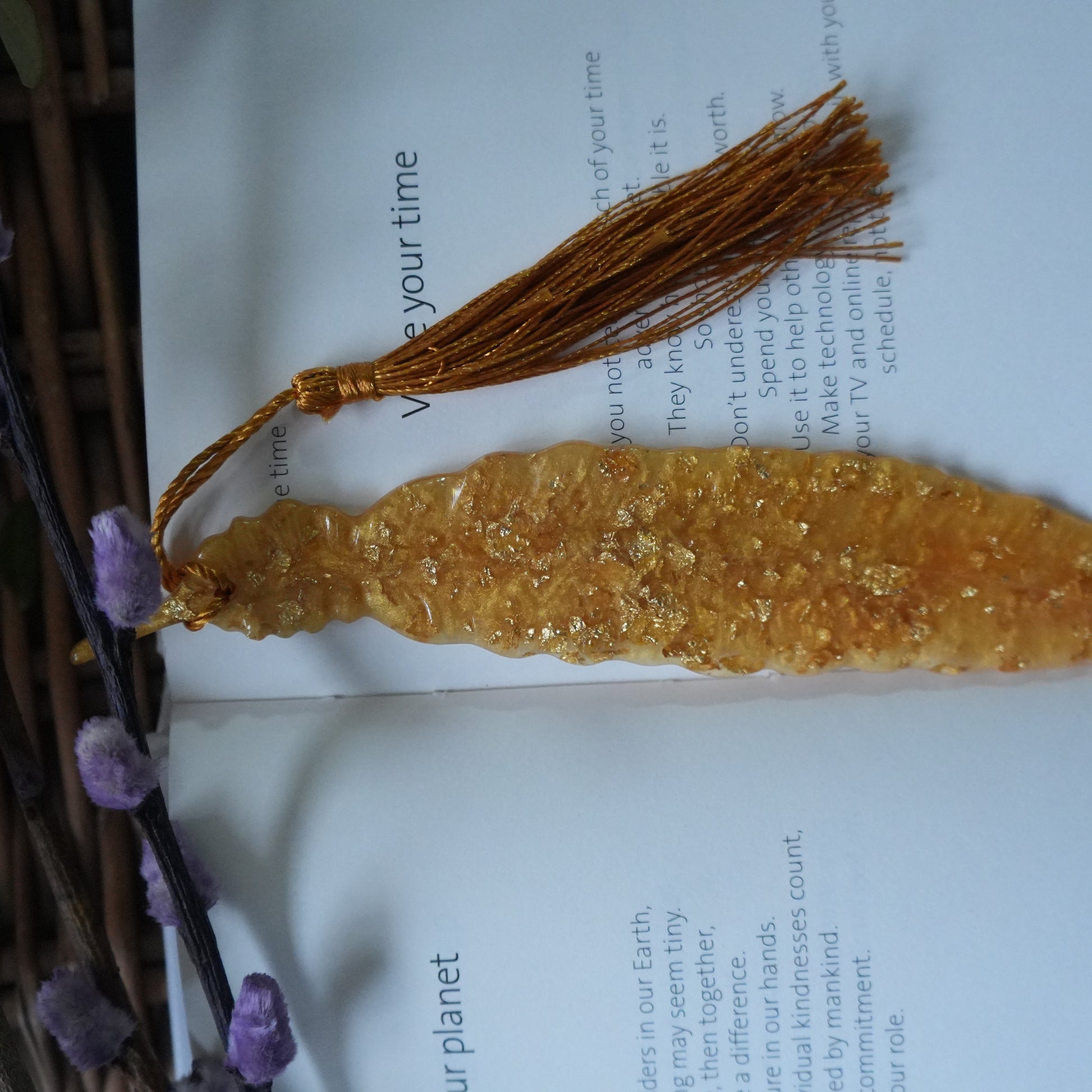 Golden Feathered bookmark