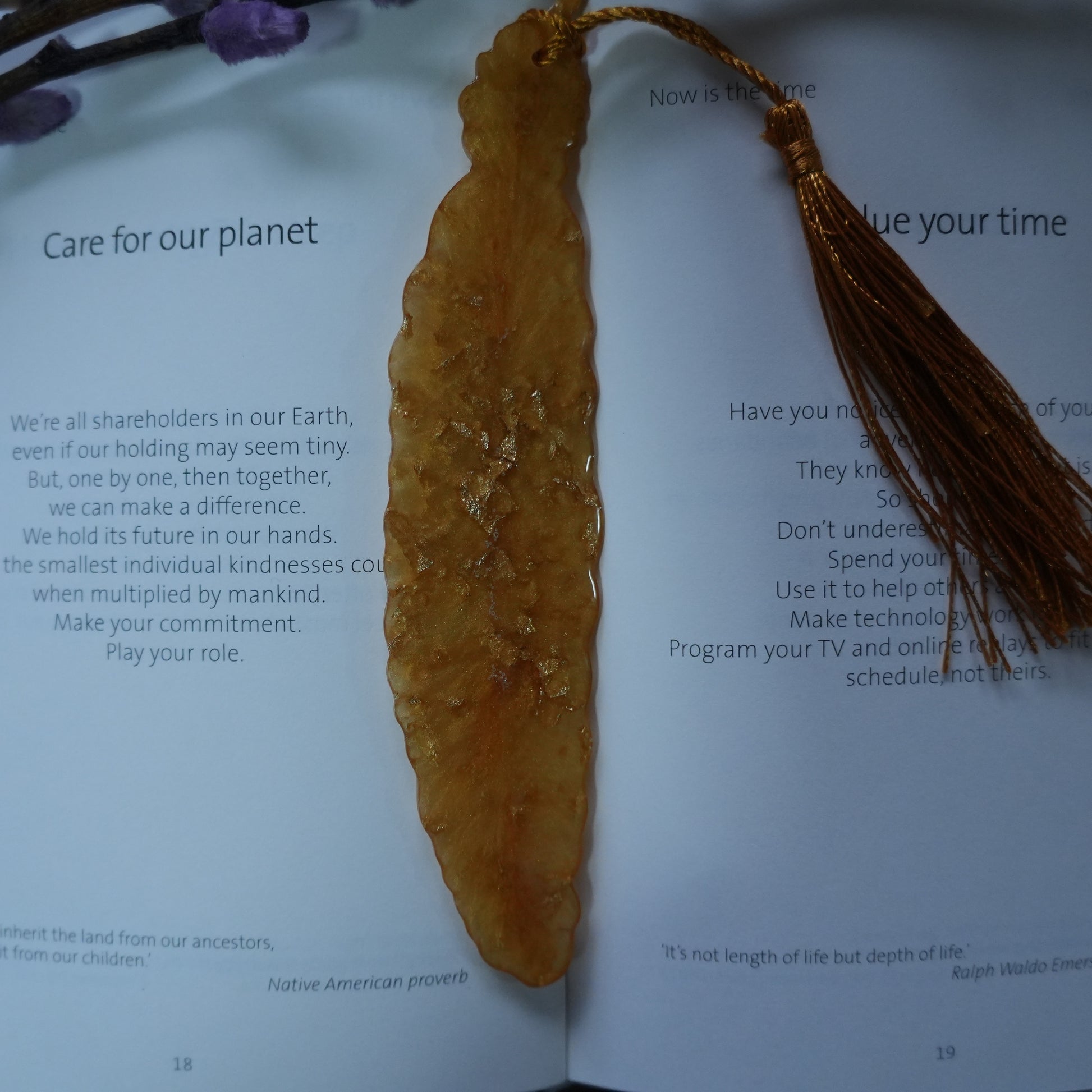 Golden Feathered bookmark