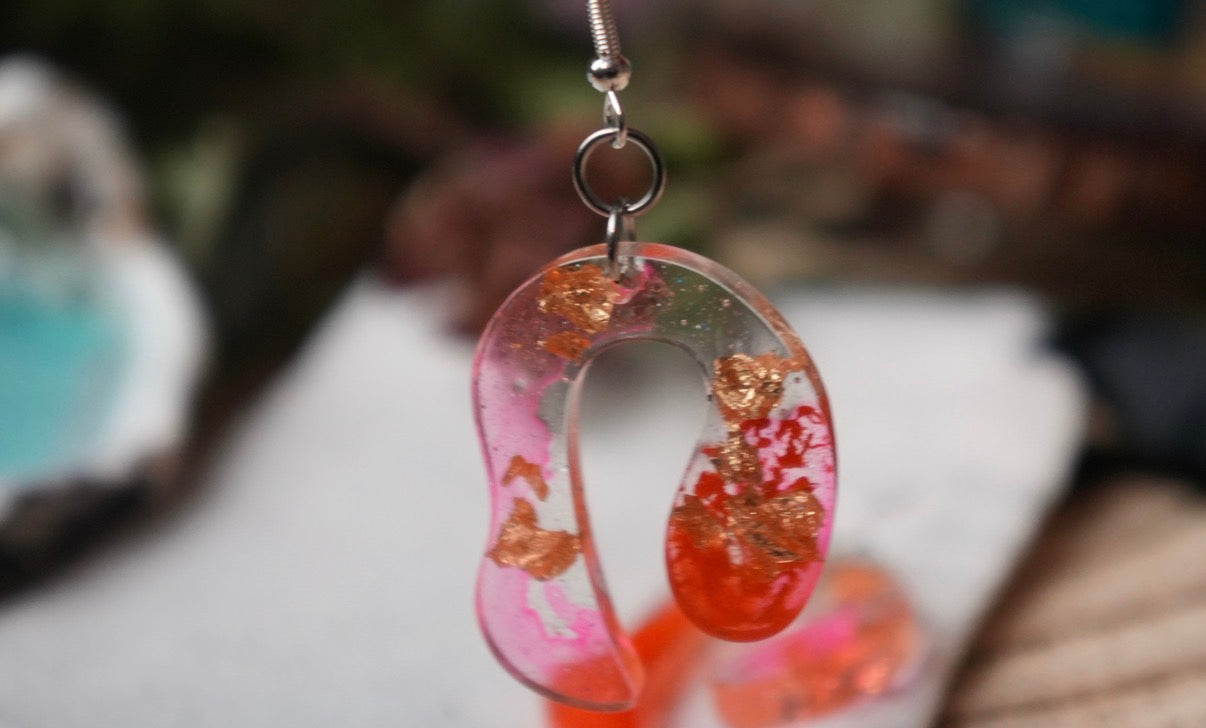Disco Coral Funk Kind of Groove - Stud Earrings