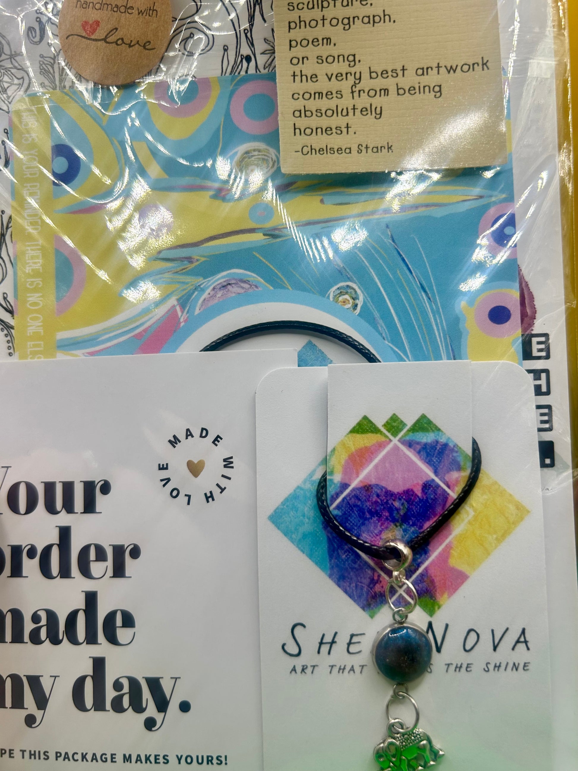 Lucky Elephant - resin colour pendant - Necklace