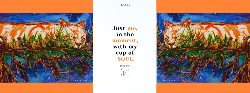 Just Me, in the Moment - Cat Art Mug