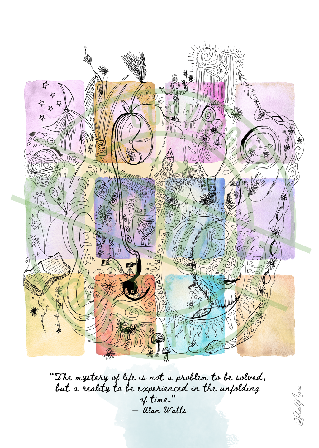 Mystery of Life – Alan Watts Quote - A4 Print