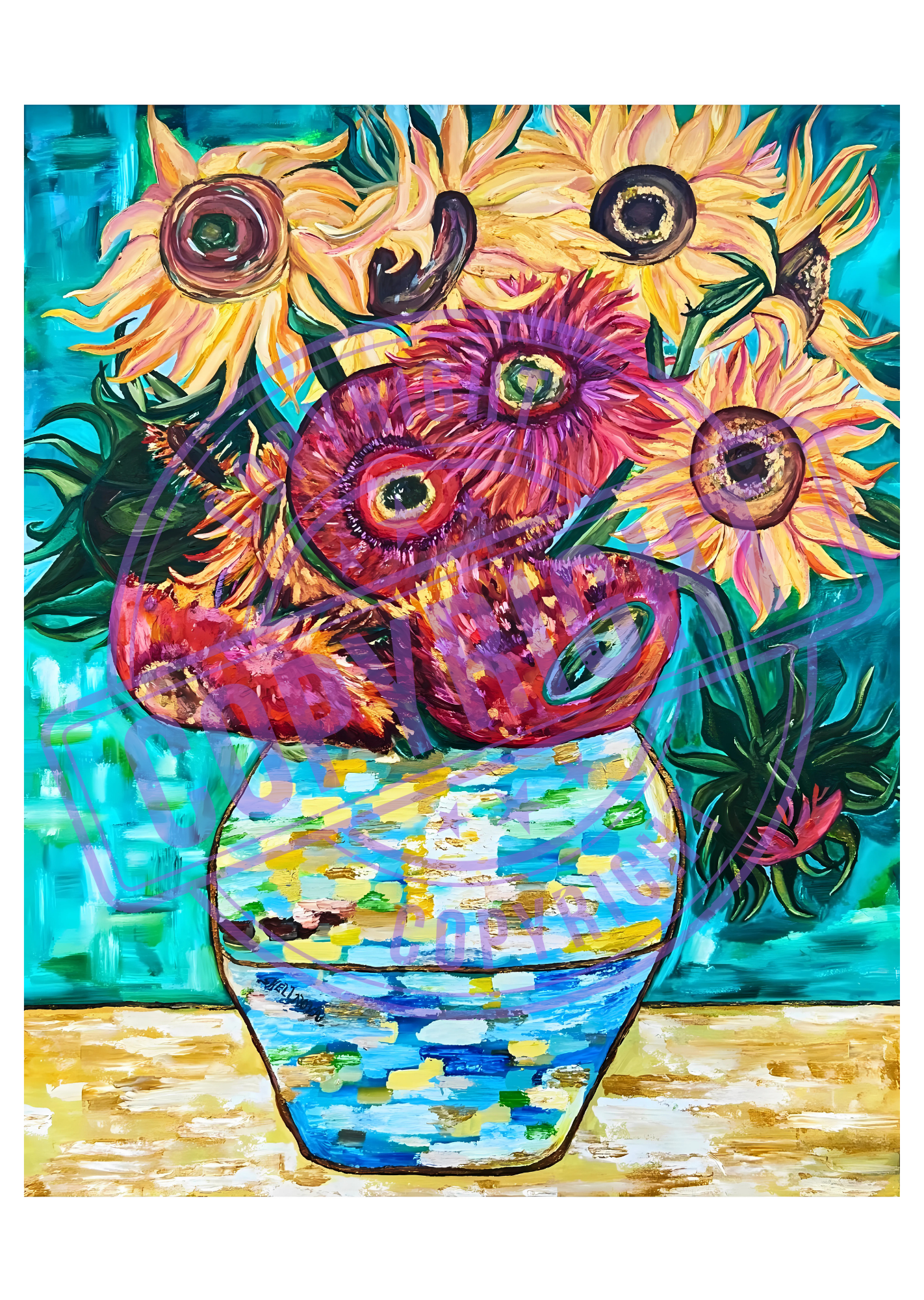 Sunflowers – Stages of Life Inspired by Van Gogh - A3 Print